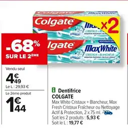 Carrefour COLGATE Dentifrice offre