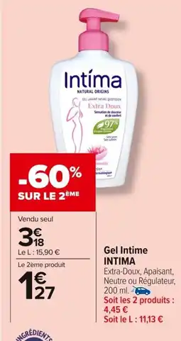 Carrefour INTIMA Gel intime offre