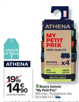 Carrefour ATHENA Boxers homme My Petit Prix offre