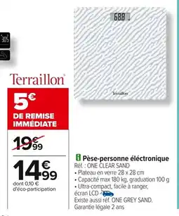 Carrefour TERRAILLON Pèse-personne éléctronique offre