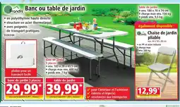 Norma Banc ou table de jardin offre