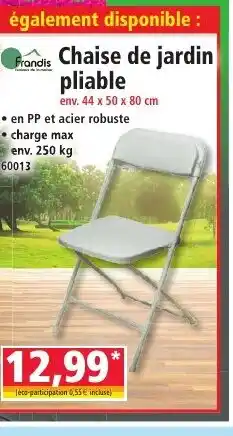 Norma Chaise de jardin pliable offre
