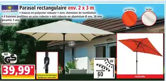 Norma Parasol rectangulaire offre