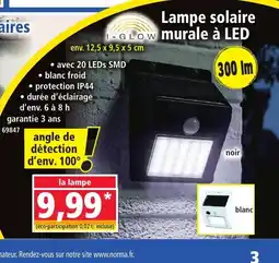 Norma Lampe solaire murale à LED offre