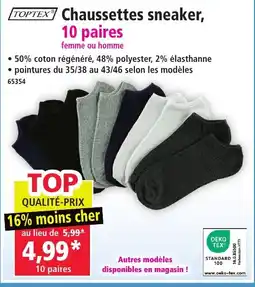 TOPTEX Chaussettes sneaker