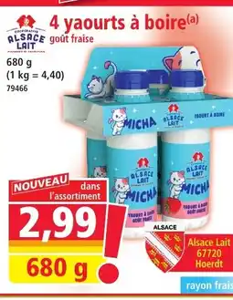 Norma ALSACE LAIT 4 yaourts à boire offre