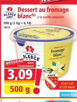 Norma ALSACE LAIT Dessert au fromage blanc offre