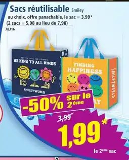 Norma Sacs réutilisable Smiley offre