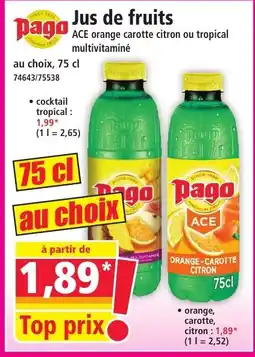 Norma PAGO Jus de fruits offre