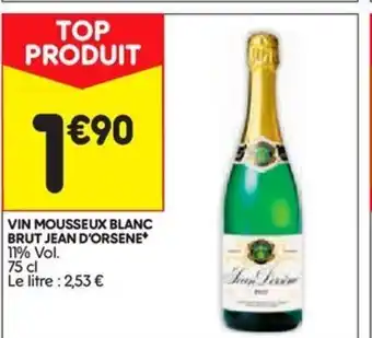 Leader Price Vin Mousse blanc brut jean D'Orsenne offre