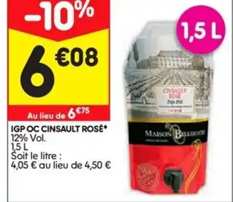 Leader Price Igp oc cinsault Rosé offre