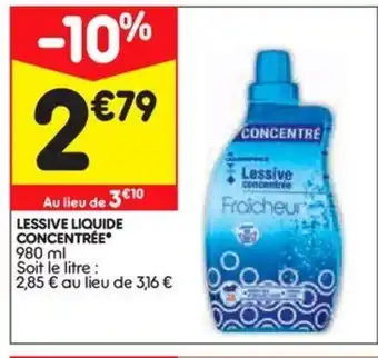 Leader Price Lessive liquide concentrée offre