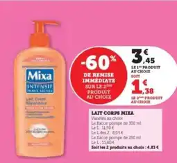 Hyper U Lait Corps Mixa offre