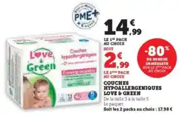 Hyper U Couches Hypoallergeniques Love & Green offre