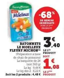 Hyper U Bâtonnets Le Moelleux Fleury Michon offre