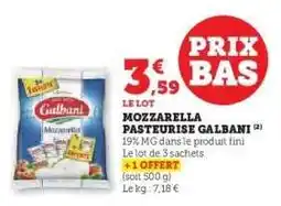 Hyper U Mozzarella Pasteurisée Galbani offre