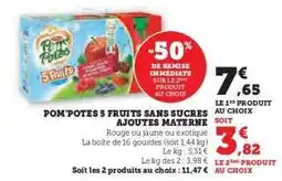 Hyper U POM'POTES 5 FRUITS SANS SUCRES AJOUTES MATERNE offre