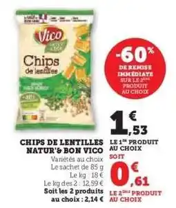 Hyper U Chips de Lentilles Natur's Bon Vico offre