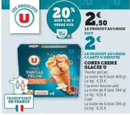 Hyper U Cones Crème Glacée U offre