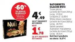 Hyper U Bâtonnets glacés Nuii offre