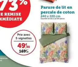 Hyper U Parure de lit en percale de coton offre