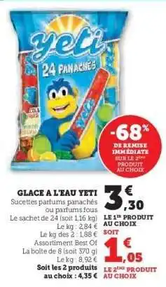 Hyper U GLACE À L'EAU YETI offre