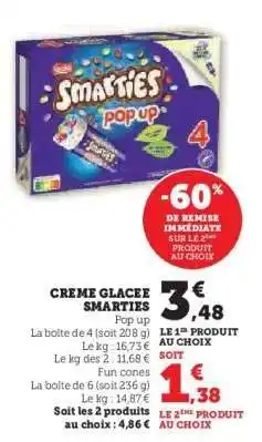 Hyper U Creme Glacee Smarties offre
