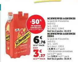 Hyper U Schweppes Agrumes offre