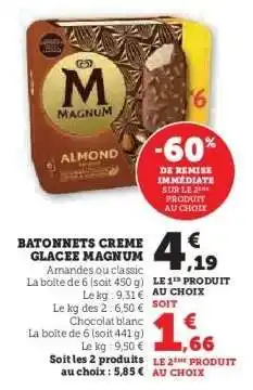 Hyper U BATONNETS CREME GLACEE MAGNUM offre