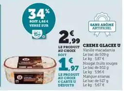 Hyper U CREME GLACEE U offre
