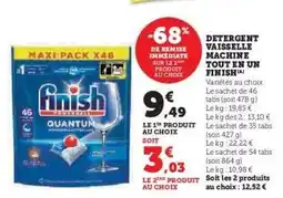Hyper U Détergent Vaisselle Machine Tout en Un Finish offre