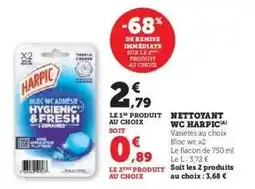 Hyper U Nettoyant WC Harpic offre