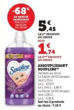 Hyper U Assouplissant Soupline offre
