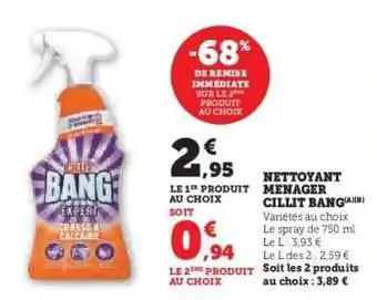 Hyper U Nettoyant ménager Cillit Bang offre