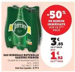 Super U Eau Minérale Naturelle Gazeuse Perrier offre