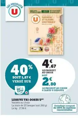 Super U Lessive Tri-Doses U offre