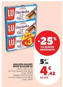 Super U Biscuits Pocket Petit Ecolier LU offre