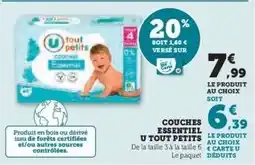 Super U Couches Essentiel U Tout Petits offre