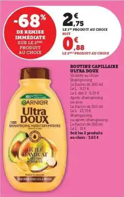 Super U Routine Capillaire Ultra Doux offre
