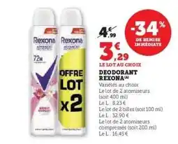 Super U DEODORANT REXONA offre
