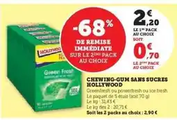 Super U Chewing-gum sans sucres 'Hollywood' offre