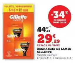 Super U RECHARGES DE LAMES GILLETTE offre