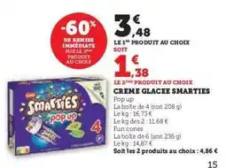 Super U Creme Glacee Smarties offre