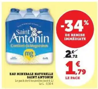 Super U Eau Minérale Naturelle Saint Antonin offre