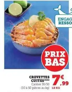 Super U CREVETTES CUITES offre