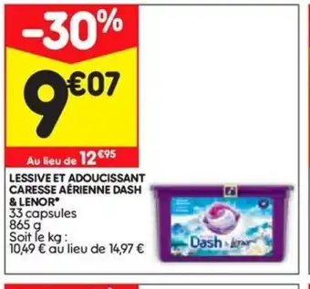 Lessive adoucissant caresse aerienne dash & Lenor