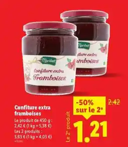 Lidl Confiture extra framboises offre