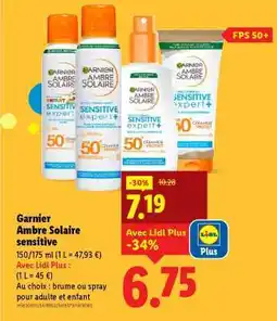 Lidl Garnier Ambre Solaire sensitive offre