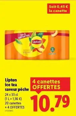 Lidl Lipton ice tea saveur pêche offre