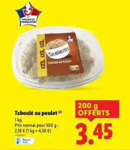 Lidl Taboulé au poulet offre